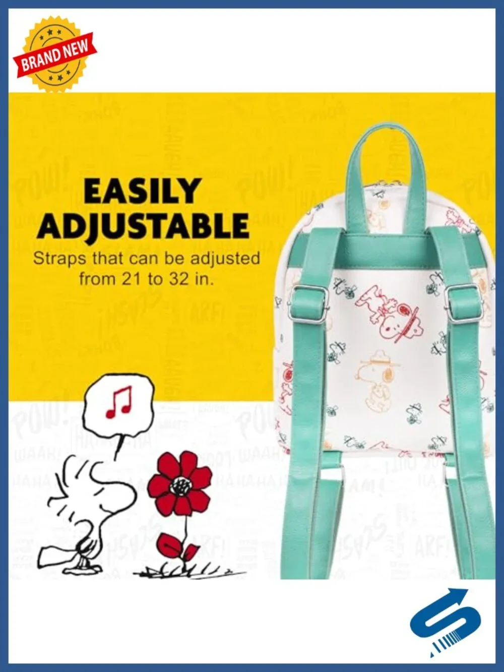 Beagle Scout Snoopy Mini Backpack with Adjustable Straps - Polyurethane Pu
